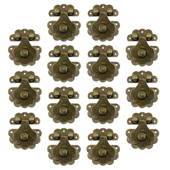 Niceauty 14Pcs Golden Iron Cabinet Hasp Latch Durable Toggle Lock for Jewelry and Wooden Boxes