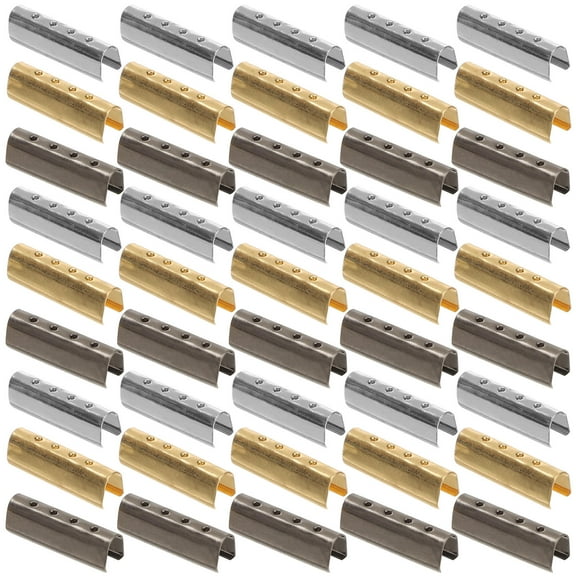 Niceauty 150Pcs Golden Metal Shoelace Tail Clips Durable Caps for Quick Repair and Improvement of Shoelace Ends