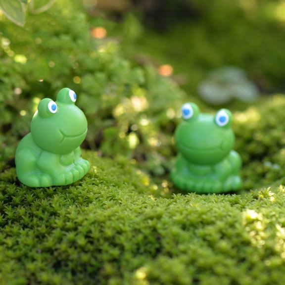 Niceauty 15Pcs Bonsai Figurines Green Resin Frog Home Decor