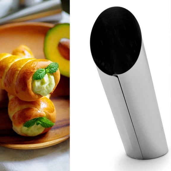 Niceauty 15Pcs Food Grade Stainless Steel Croissant Tubes for Baking Conical Cream Roll and Horn Pastry
