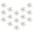 thumbnail image 1 of Niceauty 15Pcs Lifelike Plated Silver Flower Decor Made of Plastic for Christmas Tree Decoration, 1 of 8