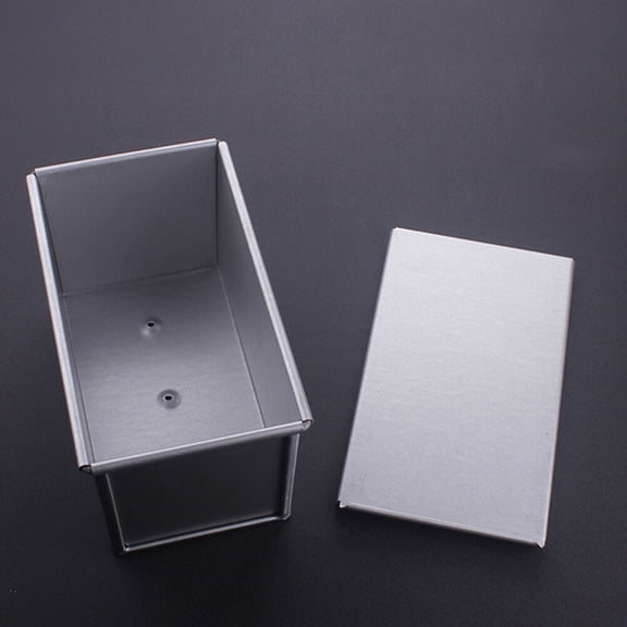 Niceauty 1Pc Silver Toast Mold Bread Baking Tray with Lid Household Baking Plate