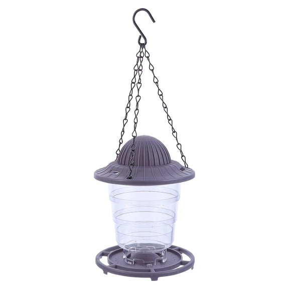 Niceauty Hanging Feeder with S-Hook for Outdoor Garden Plastic Grey 1Set