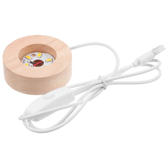 Niceauty Stylish Wood LED Light Base for Crystal Spheres Home and Bedroom Adornment