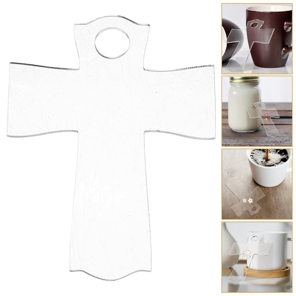 Niceauty 10Pcs Cross Shaped Acrylic Name Tags for Tumbler Bottles Easy to Clean