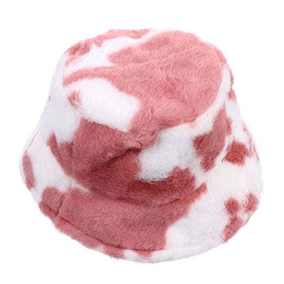 Niceauty 1Pack Pink Plush Bucket Hat Fashion Winter Warmer Adults