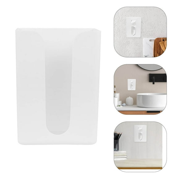 Niceauty Napkin Holder White Plastic Wall-Mounted Design Space-Saving for Bathroom