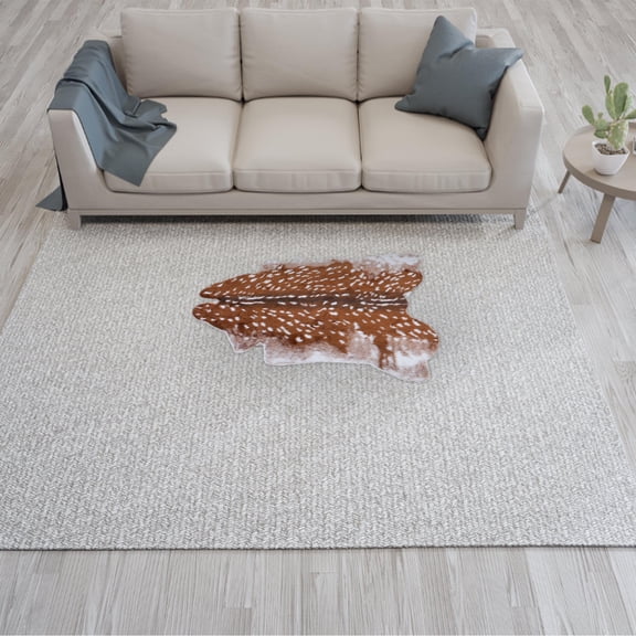 Niceauty 1Pc Absorbent Non-Slip Carpet Light Brown Suede Practical Home Floor Mat