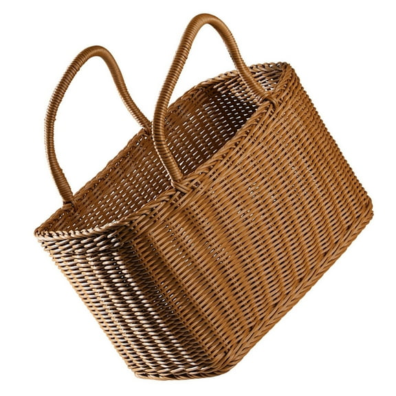 Niceauty 1Pc Stylish Brown Rattan Basket for Decorative Flower Display and Storage