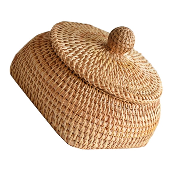 Niceauty 1Pcs Basket Organizer Hand Woven Basket Light Brown for Household Items Storage