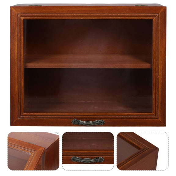 Niceauty Durable Dark Red Glass Storage Box for Cups Cosmetics and Tea Sets Ideal for Home Organization 1Pc