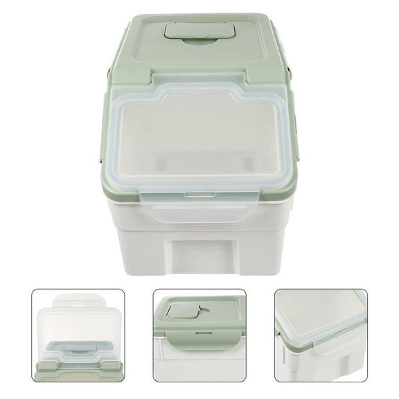 Niceauty 1Pc Wear Resistant Pet Food Bucket Green Dog Food Storage Bin with Moisture Prevention