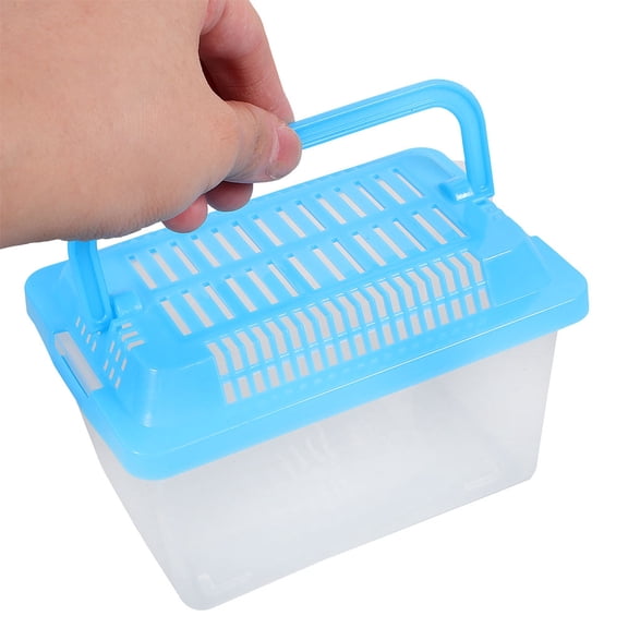 Niceauty Sky Blue Transparent Turtle and Reptile Storage Container for Travel and Home