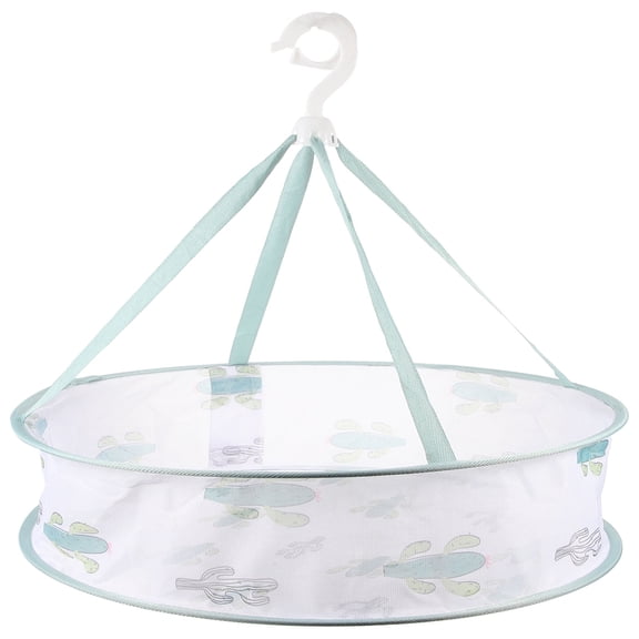 Niceauty 1Pc Simple Clothes Drying Hanger Green Foldable Laundry Basket with Strong Airflow