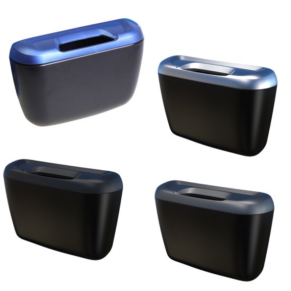 Niceauty 1Set Automotive Garbage Can Silver Plastic for Vehicle