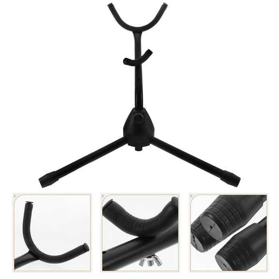 Niceauty 1Set Black Steel Anti-slip Saxophone Stand for Tenor Sax 16.14x16.14x15.55 in