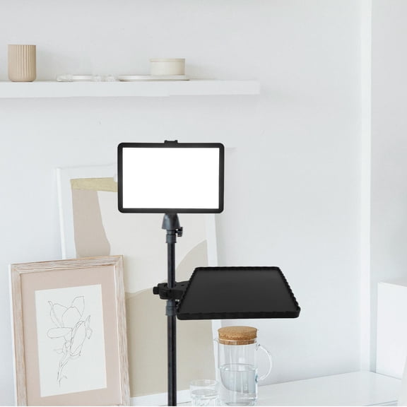 Niceauty Easy Install Black Microphone Desktop Stand with Spacious Tray for Music Accessories