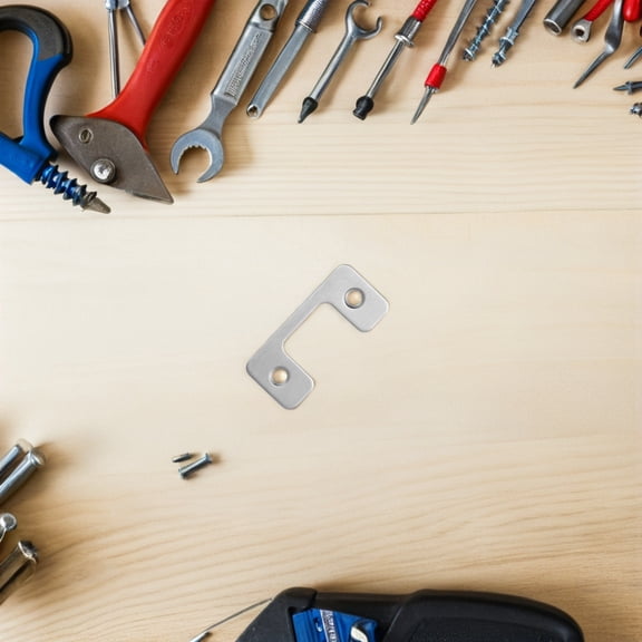 Niceauty 1Set Commercial Door Strike Plate Iron and Stainless Steel for Door Latch Cover Protector