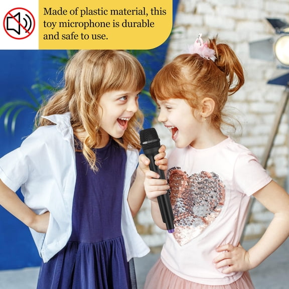 Niceauty Black Plastic Microphone Prop for Parties, High Similarity, Comfortable Grip, Portable and Compact
