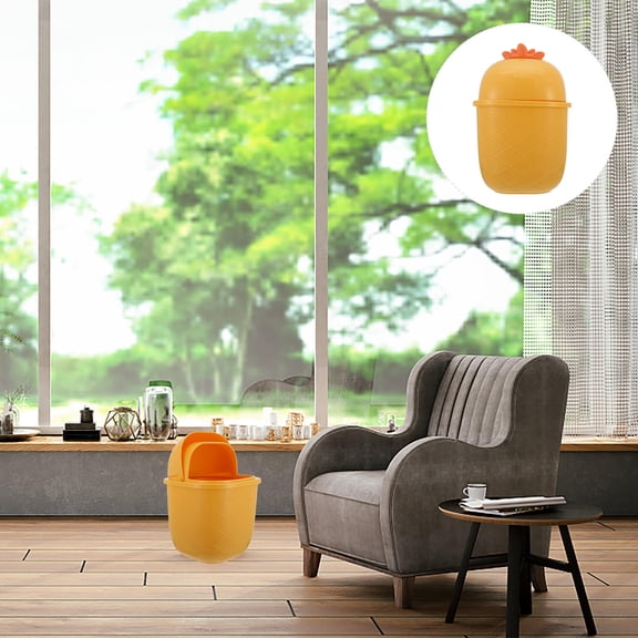 Niceauty 1Set Household Waste Paper Basket Crafted From Yellow Plastic For Kitchen And Living Room