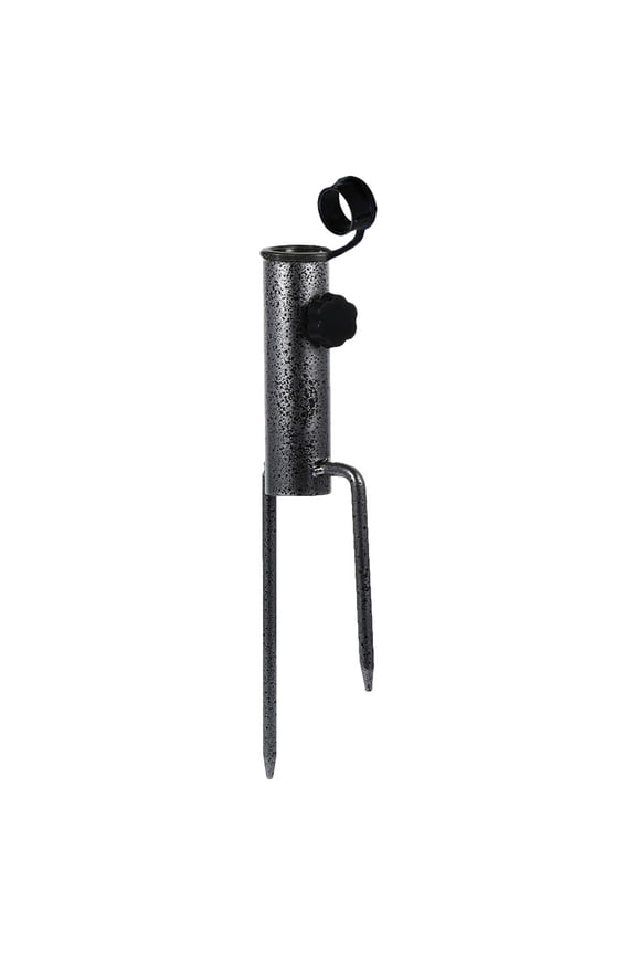 1Pc Black Umbrella Anchor Stand for Outdoor Use Made of Premium Iron Material