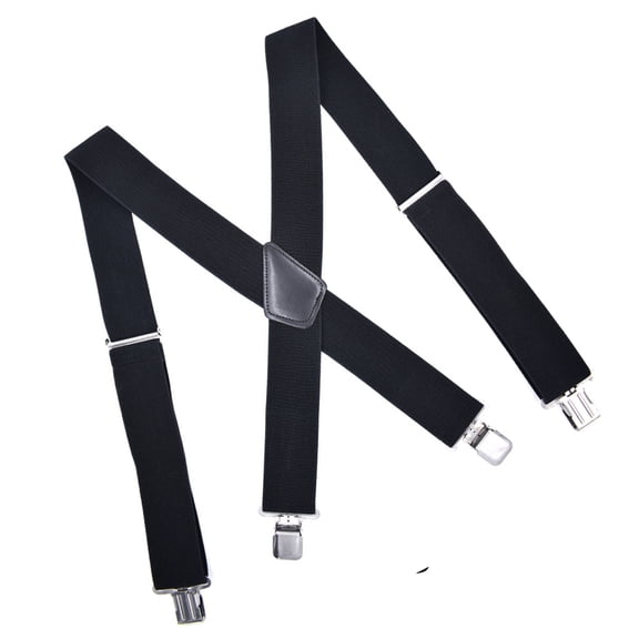 Niceauty 1Set Men's Braces Adjustable Elastic with Wide Strap for Daily Wear Black