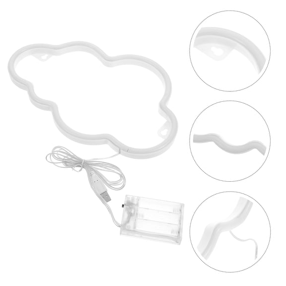 Niceauty 1Set Pink LED Cloud Neon Light Decorative Hanging Lamp for Room Party Festival Atmosphere