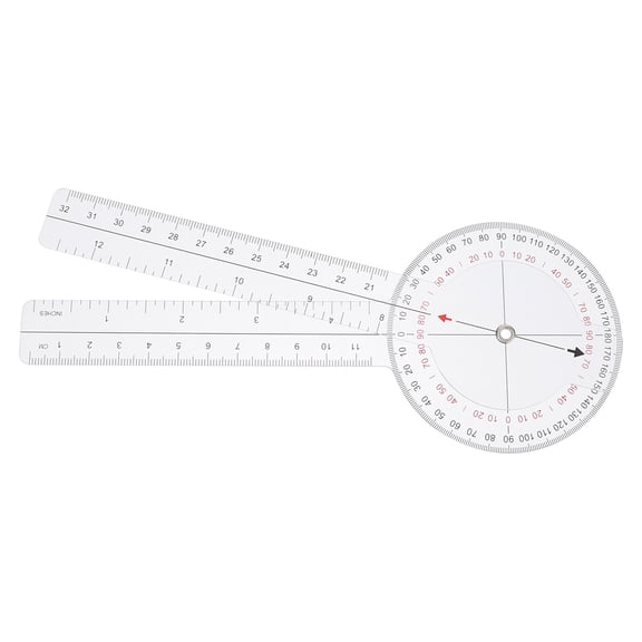 Niceauty 1Pc Measuring Goniometer Plastic Transparent Angle Ruler for Precise Joint and Length Measurement