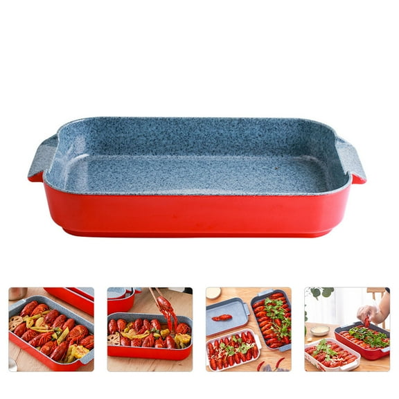 Niceauty 1Set Red Seafood Plate Simple Design Sturdy for Kitchen Item