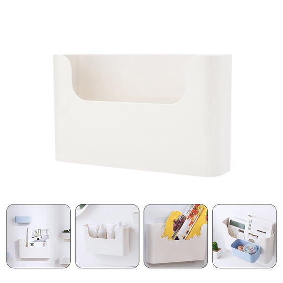 Niceauty 1Pc White Hanging Rack Creative Storage Shelf Organizer Rack for Kitchen and Home Use