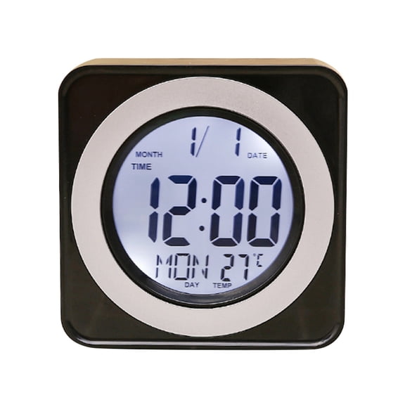 Niceauty Home Clock with Alarm Temperature Time Date Month Week Display