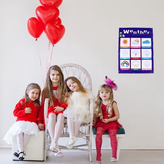 Niceauty 1Pc Childhood Knowledge Chart Multi Color Education Hanging Poster