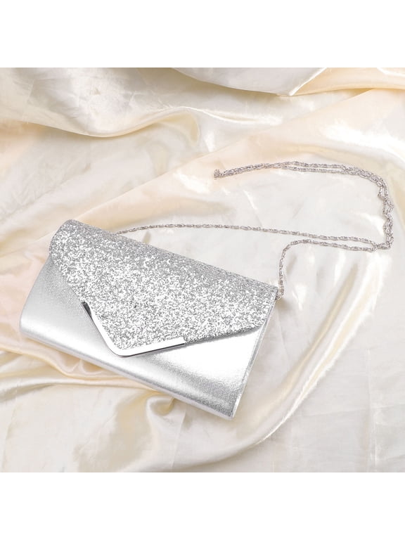 1Pc Evening Clutch Bag Envelope Handbag Sequined Purse for Dinner Wedding and Party Use