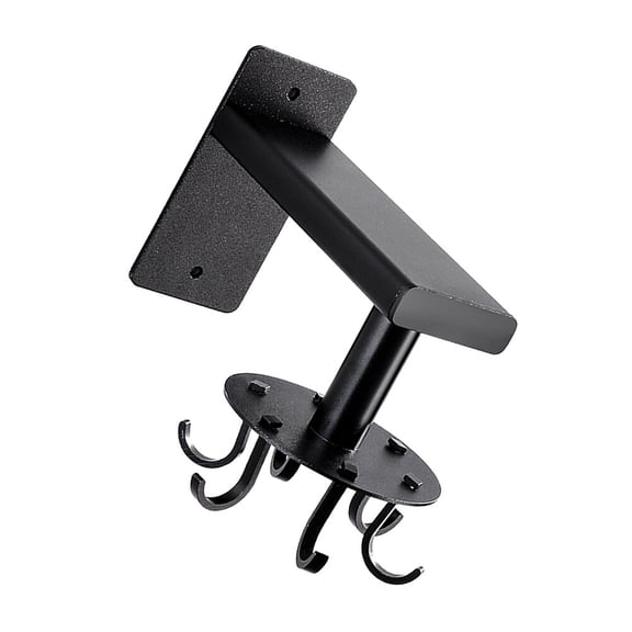 Niceauty Household Wall Hooks Storage Rack Space Aluminum 1Pack Black