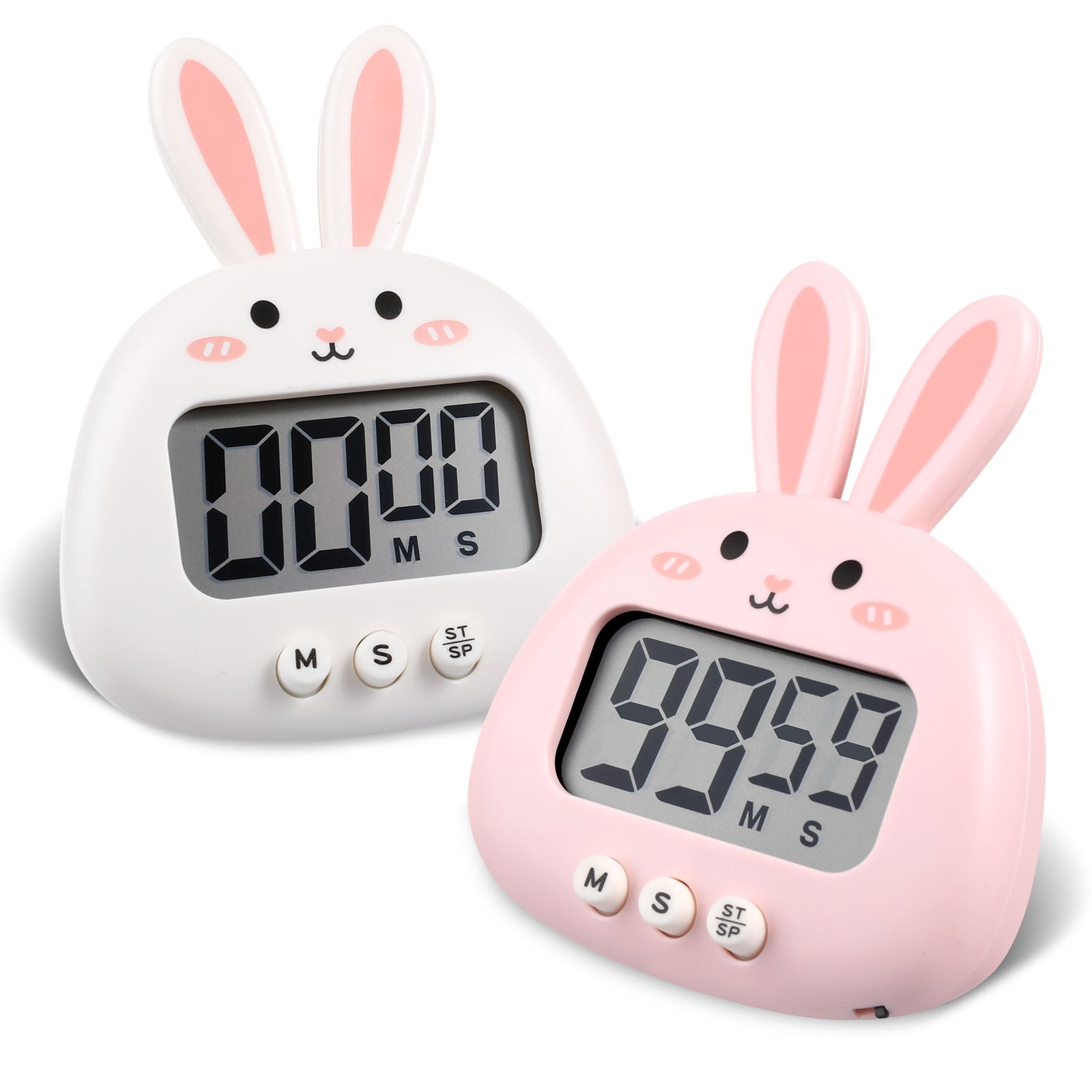 Niceauty 2Pcs Rabbit Digital Timer Assorted Colors Magnetic Visual ...
