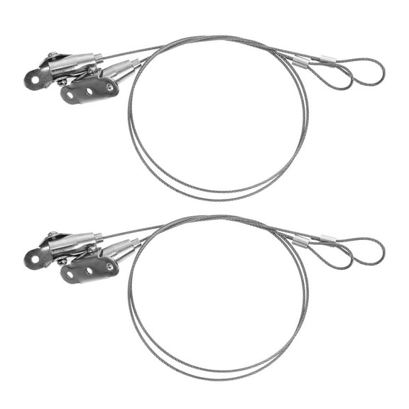 Niceauty 2 Pcs Hook Advertising Board Hanger Strip Ceiling Hanger LED Frame Silver 49.5X4.2cm