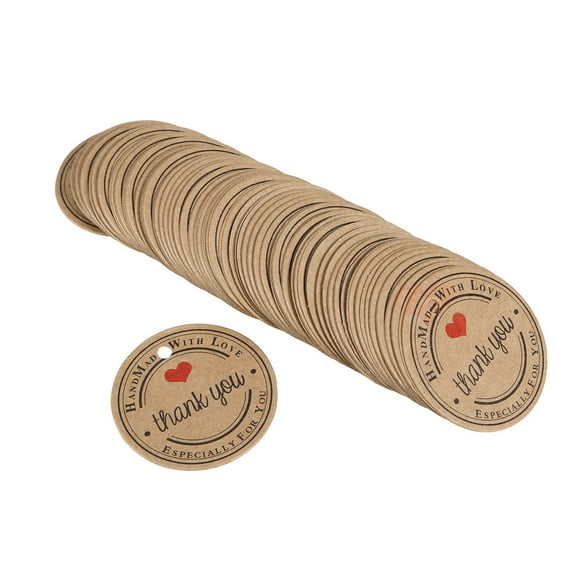 Niceauty 200Set Hangtag Labels Assorted Color Round Paper Tag for Tagging and Decoration on Parties