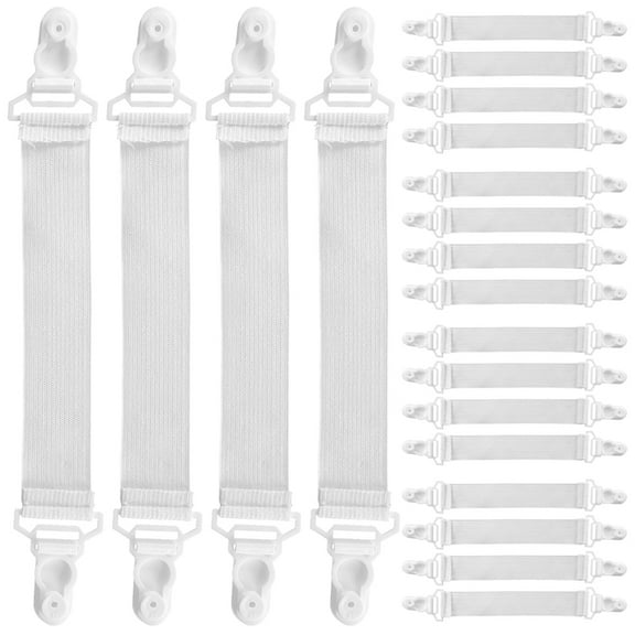 Niceauty White Plastic Bed Sheet Clips for Home to Hold Sheets in Place and Prevent Sliding 20Pcs