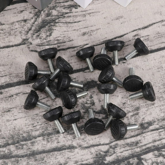 Niceauty 20Pcs Furniture Adjustable Leg Chair Leg Screw Height Adjusters Black Plastic For Household Use