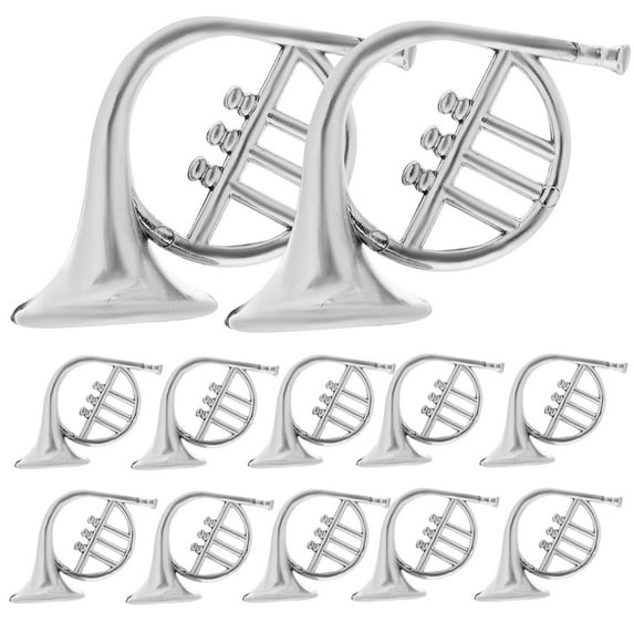 Niceauty 20Pcs Miniature Instruments Mini Musical Instrument Models Silver Plastic Party Favor For Tabletop Decor