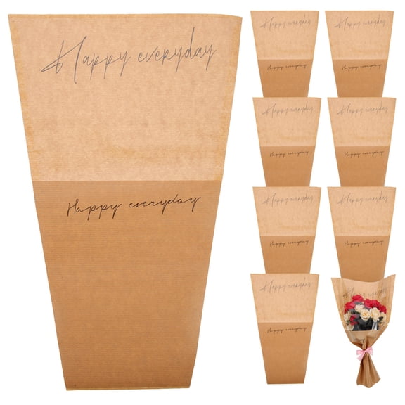 Niceauty 20Pcs Flower Bags for Bouquet Wrapping with Matte Backing and Clear View Windows