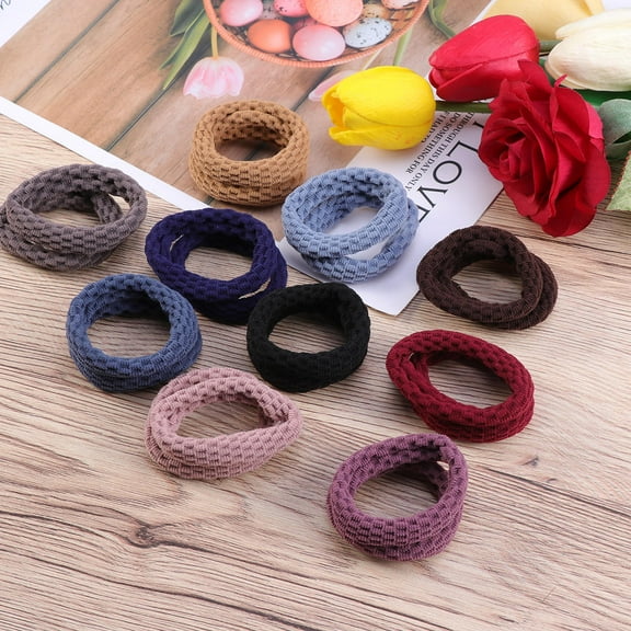 Niceauty elastic hair ties Hair Band Plastic Secure Hold for Girls School Wear 20pcs