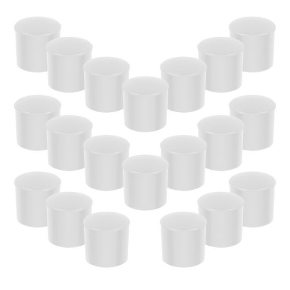Niceauty 20Pcs White Plastic Door Stopper Caps Silent Noise Reduction Wall Protection