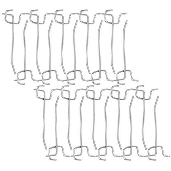 Niceauty 20pcs Garage Hole Board Hook Iron Utility Hooks for Storage Needs Silver