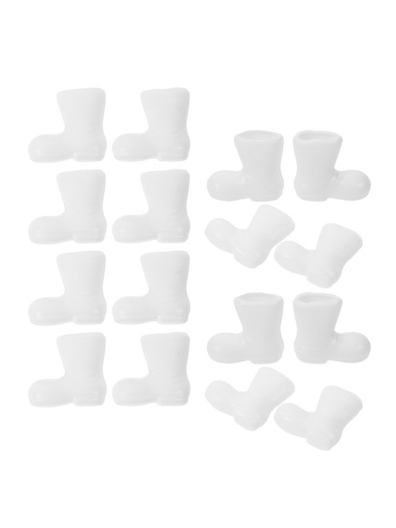 24Pack Miniature Shoe White Plastic Craft Decoration for and Collectors
