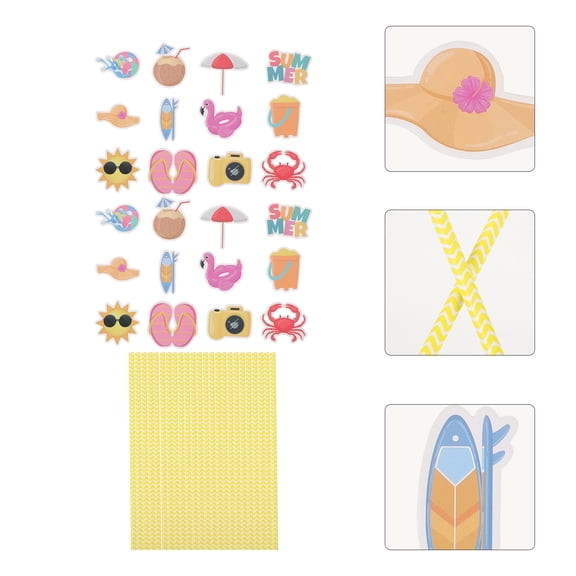 Niceauty 24Pcs Funny Drink Straws Paper Assorted Color Versatile for Cartoon Events