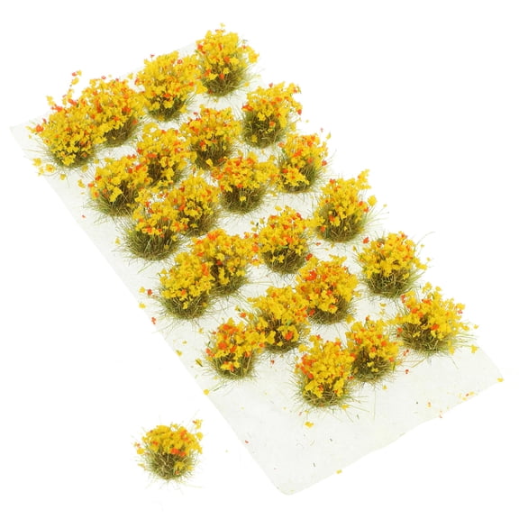 Niceauty Yellow Plastic Static Grass Tufts for Realistic DIY Landscape Decor