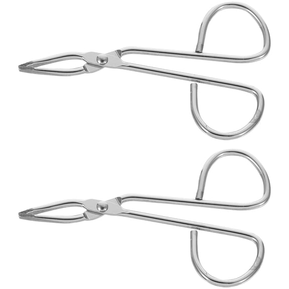 Niceauty 2Pcs Durable Stainless Steel Eyebrow Tweezers with Scissor Handle for Travel and Home Use