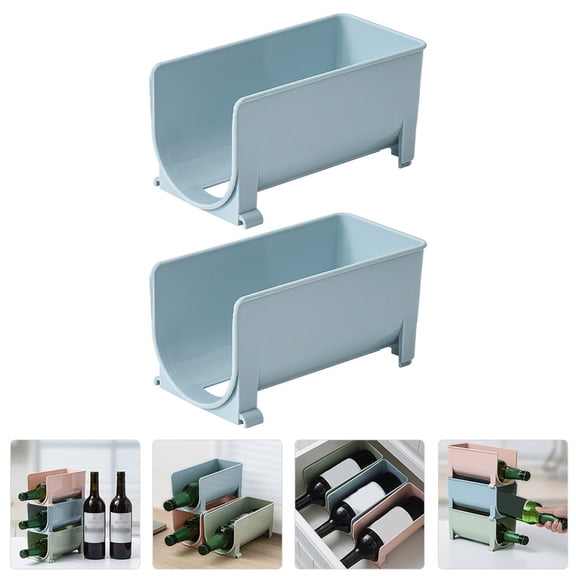 Niceauty 2Pack Beverage Rack for Floor Beverage Beer Storage Racks Blue PP Home Organization