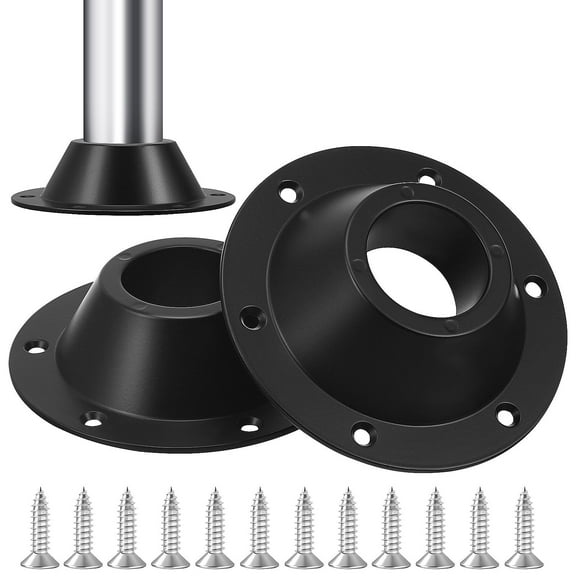 Niceauty 2Pcs Black Metal Rv Table Base Mount Floor Flange for Camper and Boat